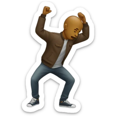 A man who’s doing a dab sticker