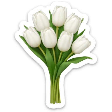 white tulip bouquet  sticker