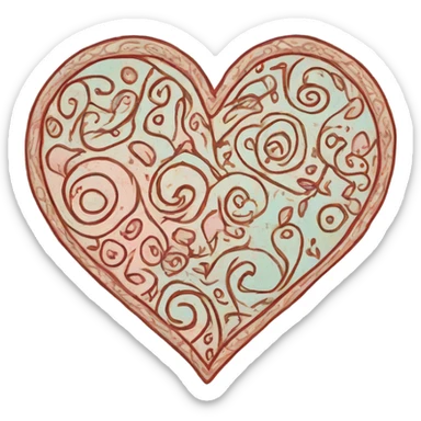 Doodle valentine sticker