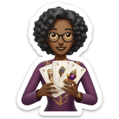Magic Teacher with tarot cards in hands sticker