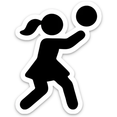 girl playing volleyball, minimal flat icon style sticker