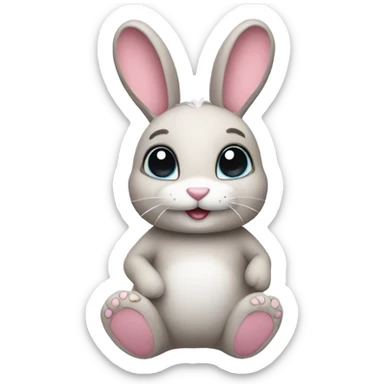 Bunny wearing bunny slippers sticker