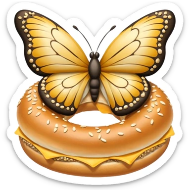Butterfly bagel sticker