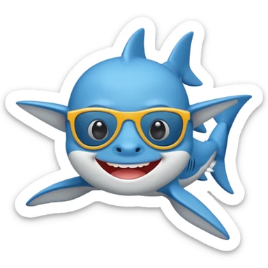 baby sharks wearing sunglasses  sticker