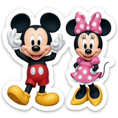 Mickey Mouse & Minnie Mouse sticker