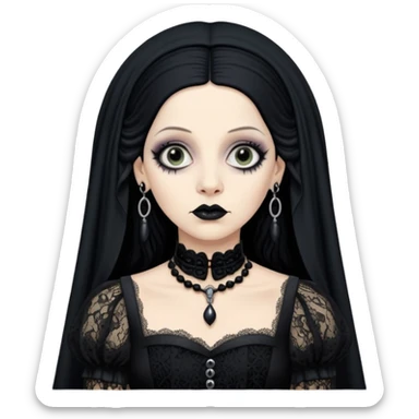 Lene Lovich like a gothic bride in dirty lace sticker