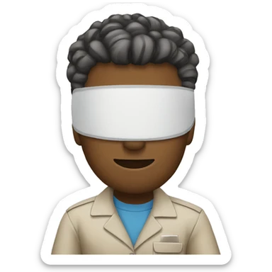  working in the office with a bandaid on the forehead sticker