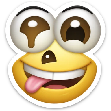 Freaky wink with tongue out sticker