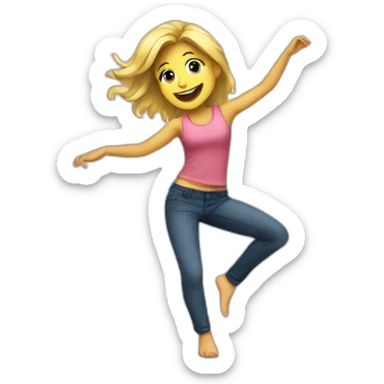 blonde girl dancing and singing in her room sticker