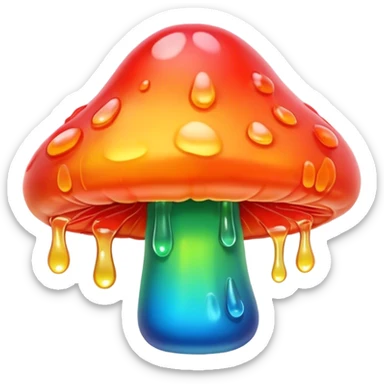 gummy neon melting mushroom  sticker