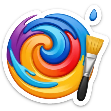 a Painting mid-way in making  sticker