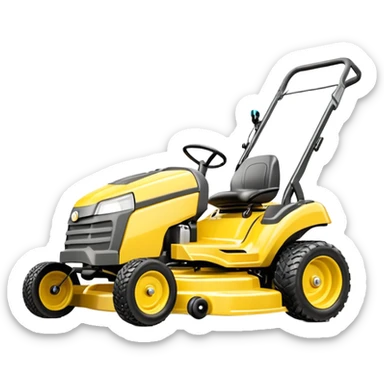 Yellow zero turn lawn mower sticker