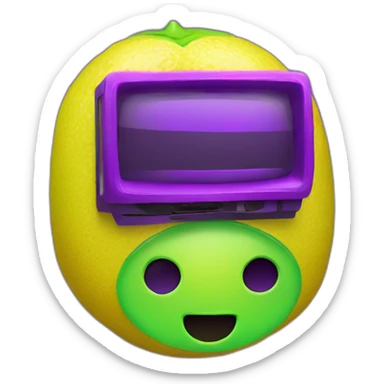 Lemon green and purple neon Videomaker sticker