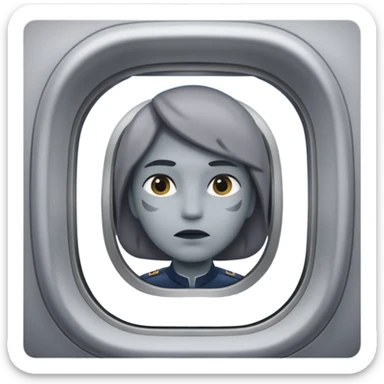 Como el 4 però la cara en la paret de l'antera del avions i el cuerpo gris sticker