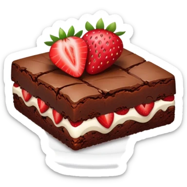 brownie with strawberry sticker