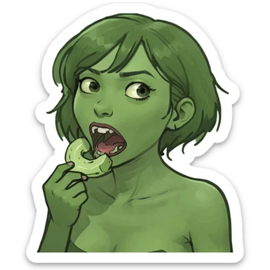 girl choking sticker