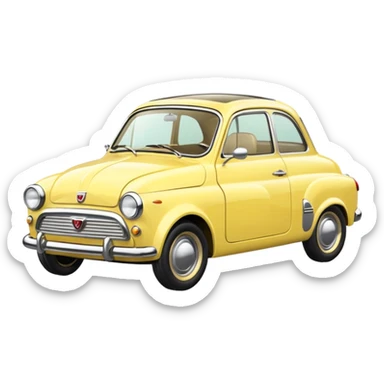 light yellow small retro car sticker
