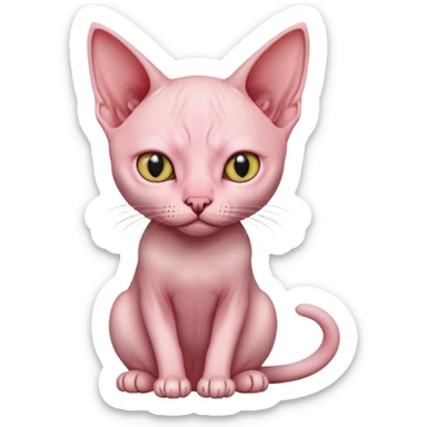 Hairless cat sitting sticker