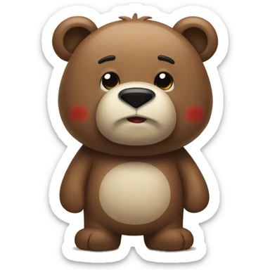 Un oso con moño y mandando beso sticker