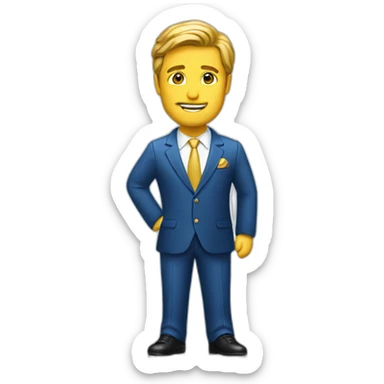 Posh-man-with-blue-suit-offering-goldbar sticker