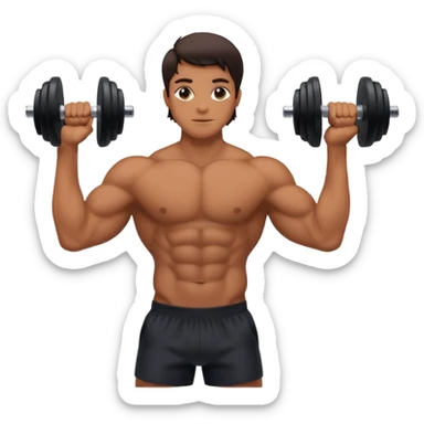 silhouette lifting a dumbbell while looking in a mirror sticker