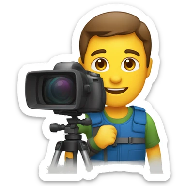 vidéaste tenant un stabilisateur et une caméra en main sticker
