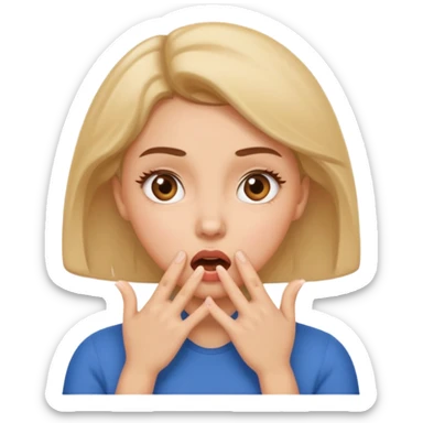 suprised angle, hands on cheeks sticker