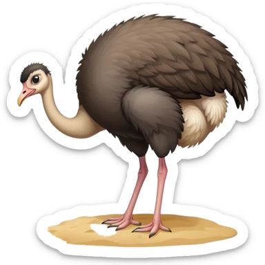 An ostrich with their head in the sand. sticker
