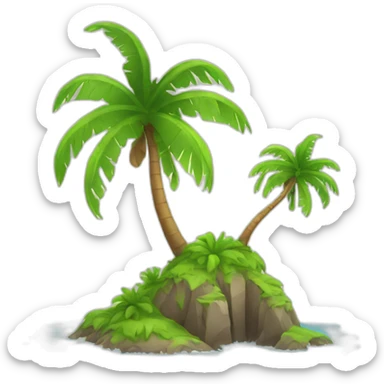 island with palm sticker