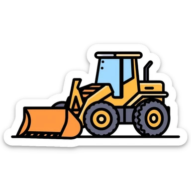 Construction equipment, bulldozer sticker