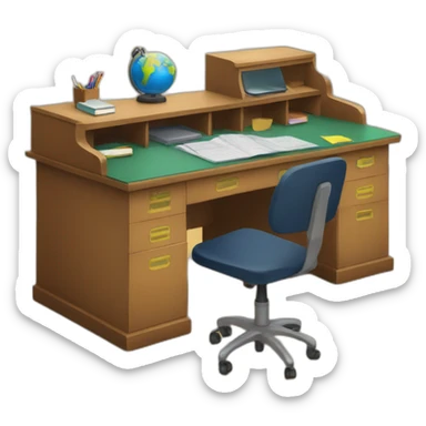 teacher desk  sticker