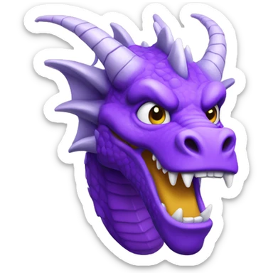 purple dragon head with hear ey sticker