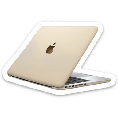 Aesthetic apple laptop in beige color that looks chic and elegant but cozy at the same time sticker