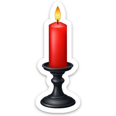 Sanguine-Red candle on a black stand sticker