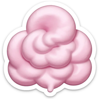 cotton candy pastel pink fluffy smooth evenly shaped not stringy or messy sticker