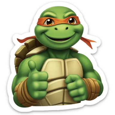 ninja turtle thumbs up. just the hand sticker