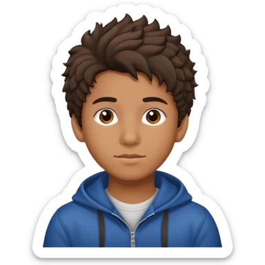 A Latino Moreno teen with Edgar hair sticker