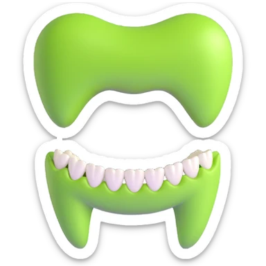teeth with lime green braces sticker