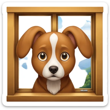 dog near window sticker