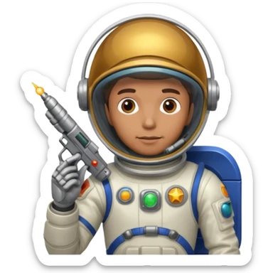 space cowboy with gun sticker