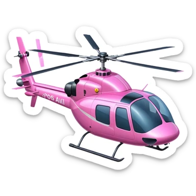 Pink helicopter emoji sticker