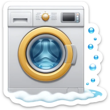washing machine with bubbles sticker