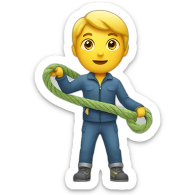 person holding tow rope sticker