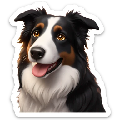 Border collie en un atardecer  sticker