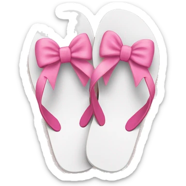 White flip flops with a pink bow on them sticker
