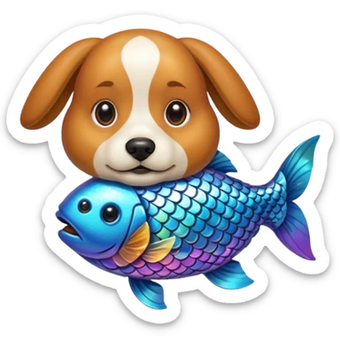 un chien avec des écailles de poisson sticker