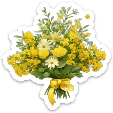 yellow flower bouquet still life sticker