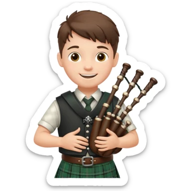 Scotch boy playing bag pipe sticker