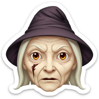 cursed witch face sticker