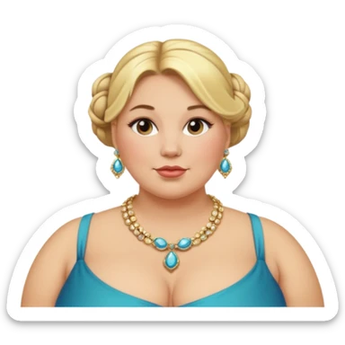 very fat beautiful rich blonde bun haired woman sticker